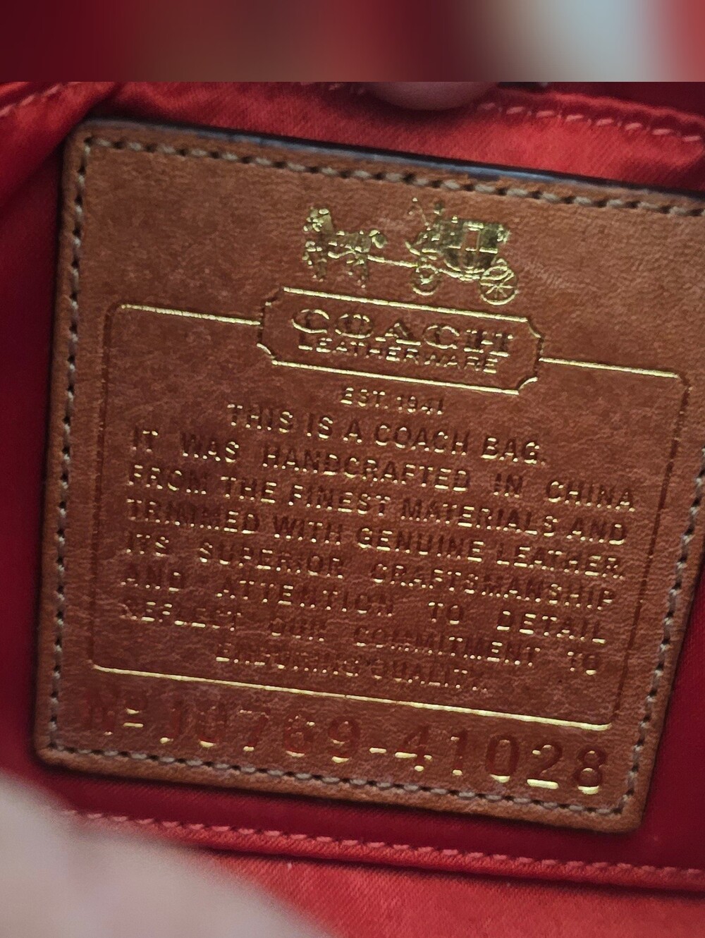 NIB Coach Cream and Red Linen and Leather Wristlet with Heritage Stripe Full Inc - Picture 9 of 15